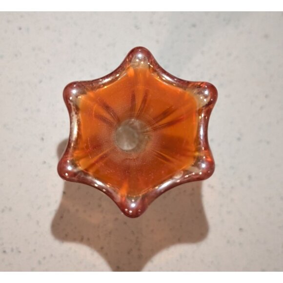 Carnival Glass Vase Circa 1907-1930  Imperial Glass Co. Marigold Iridescent - Picture 5 of 10